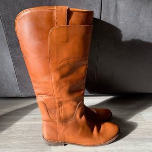 Frye Cognac Pull On Riding Boots